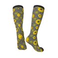 thumbnail image 4 of Vsdgher Sunflowers On Black And White Stripes Print Thigh High Socks Extra Long Stretchy Sock Women Over Knee High Opaque Stocking Daily Wear, 4 of 8