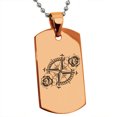 thumbnail image 1 of Stainless Steel Nautical Floral Rose Compass Engraved Dog Tag Pendant Necklace, 1 of 1