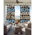 thumbnail image 6 of Blue Brown Paw Prints Blackout Curtains for Bedroom Living Room Darkening Curtains 54 Inch Long Vintage Farmhouse Rustic Wooden Grain Short Curtain for Small Window Treatment Grommet Drapes 42"x54"x2, 6 of 9