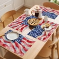 thumbnail image 5 of American Flag Placemats Set of 4 Abstract Oil Painting Farmhouse USA Flag Place Mats Indoor Wipeable Table Mats Washable Cloth Dining Table Placemats for Kitchen Holiday Party Home Decor 13x19 Inch, 5 of 9