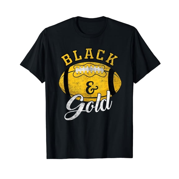 Football Game Day Black And Gold Costume For Football Lover T-Shirt