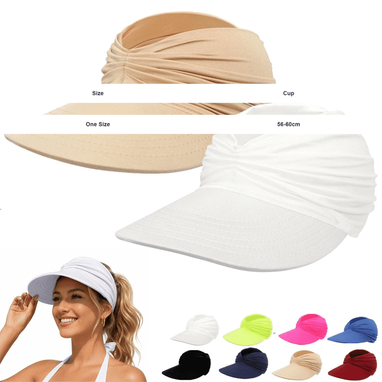 Wide Brim UPF50+ Straw Sun Visor Hat for Women Packable Joywant Sun Visor Hats for Womens, Straw Beach UPF50+ Summer  main image 2