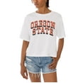 thumbnail image 2 of Women's Gameday Couture White Oregon State Beavers Claim To Fame Boxy Cropped T-Shirt, 2 of 5