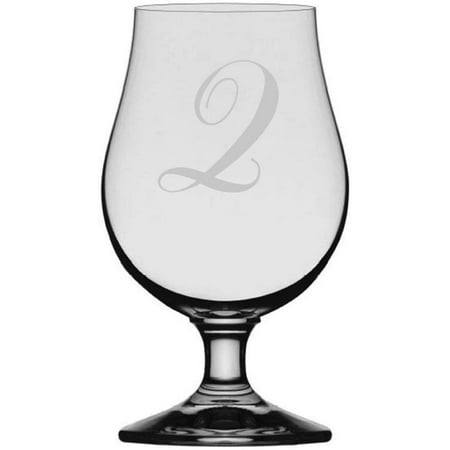 

Chopin Script Etched Monogram Glencairn Crystal Iona Beer Glass Letter Q