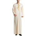 thumbnail image 1 of Men Embroidery Muslim Islamic Robe Arab Dubai Kaftan Thobe Evening Gown, 1 of 3