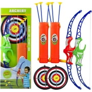 NeatoTek 2 Pack Bow and Arrow Set for Kids, Kids Archery Shooting Set with Target, Quiver and Suction Cup Arrows Kids Toys Age 5, 6, 7, 8, 9 Years Old Boys and Girls
