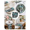 thumbnail image 3 of Turquoise Geometric Cloth Napkins Set of 4 Reusable Dinner Napkins, Grey Classic Abstract Lines Striped Cocktail Napkin Washable Table Napkins for Wedding/Holiday Party/Baby Shower 20"x20", 3 of 7