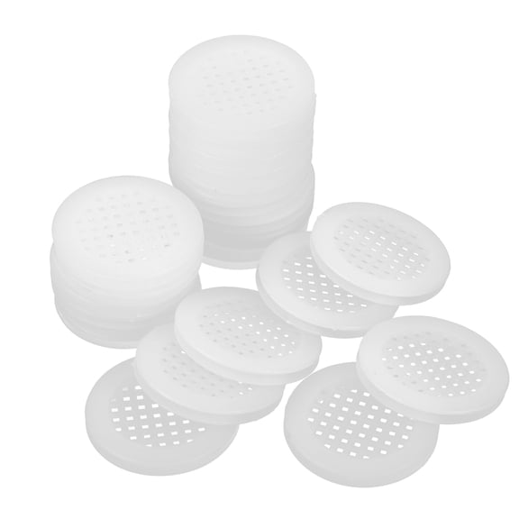 LOLIPPYY 20-Pack White Round Cabinet Covers for Furniture, Wardrobe, Shoe Closet - Easy to Install Ventilation Holes