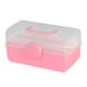 thumbnail image 3 of Caja de almacenamiento plegable con asa, organizador multiusos para escritorio, cosméticos y joyas. rosa y S, 3 of 9