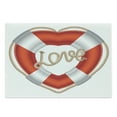 thumbnail image 1 of Coastal Cutting Board, Heart Shaped Belt Valentine Love Affection Honeymoon Romantic Theme Art, Decorative Tempered Glass Cutting and Serving Board, Large Size, Orange White Cream, by Ambesonne, 1 of 1