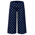 thumbnail image 5 of RUTAYY Women's Pants Cropped Wide Leg Polka Dot Fold Over Waist Loose Stretch Casual Trousers Navy, 5 of 5