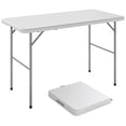 thumbnail image 1 of Outsunny Table de Pique-Nique avec Hauteur Réglable et Poignée 47 Pouces x 24 Pouces, Blanc, 1 of 10