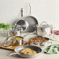 thumbnail image 2 of Anolon EverLast Ceramic Nonstick Cookware Set Clad Induction Pots and Pans, 11 Piece, Stainless Steel, 2 of 11