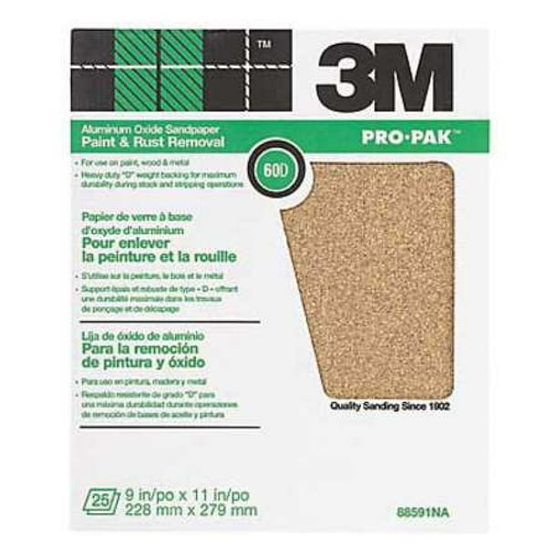 3M 88591NA 60D Grit Pro-Pak™ Paint & Rust Removal Sandpaper Sheets