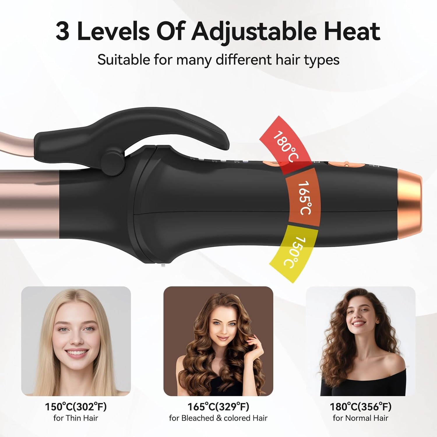 Cordless Curling Iron, Rechargeable Mini USB Curler,4000mAh Wireless Curling Wand with 3 Temps Settings(302-356°F),Portable Travel Hair Curler Hair Styler for Short & Long Hair