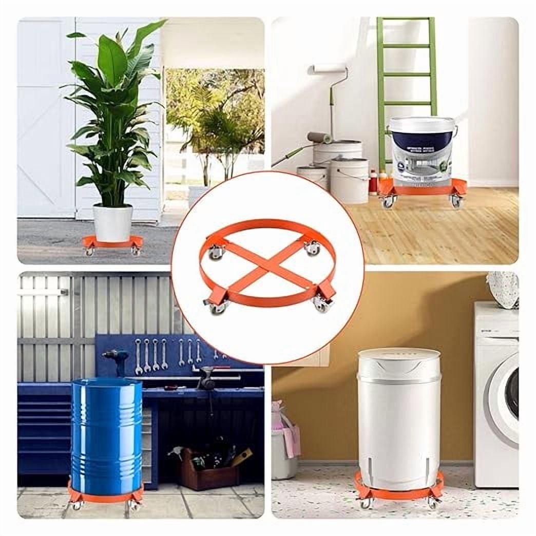 55 Gallon Drum Dolly, Heavy Duty 1000LBS Load Capacity Drum Cart, Non Tipping Hand Truck with 4 Swivel Casters Wheel for Warehouse Drum Handling, Carry Potted (1 Pack)