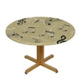 thumbnail image 3 of Nawypu  Vintage Music Symbols Round Fitted Tablecloth with Elastic Protector Table Kitchen Dinner Waterproof Oil-Proof Table Covers, 3 of 7