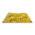 thumbnail image 2 of Ahgly Company Machine Washable Indoor Rectangle Patchwork Yellow Transitional Area Rugs, 5' x 8', 2 of 4
