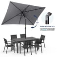 thumbnail image 6 of Sunvivi 6.5 x 10 Ft Rectangular Patio Umbrella, Outdoor Table Market Umbrella with Crank, 6 Steel Ribs, Polyester Canopy, Grey, 6 of 7