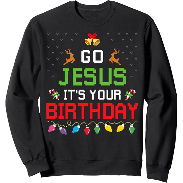 Go Jesus It's Your Birthday Ugly Christmas Suéter divertido