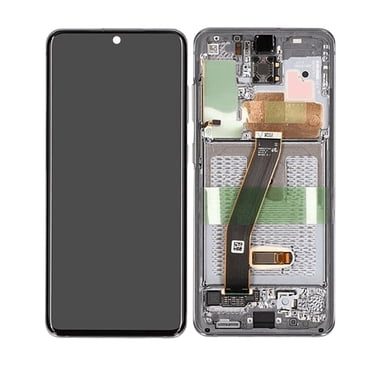 Écran Tactile LCD de Remplacement avec Cadre pour Samsung Galaxy S20 5G - Gris Cosmique (Reconditionné)