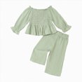 thumbnail image 4 of Gerichy Baby Girl Outfits Solid Color Toddler Girls Fall Winter Outfits Floral Long Sleeve Shirt Pants Set 6M-5T, 4 of 6