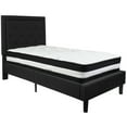thumbnail image 4 of Flash Furniture Roxbury Twin Size Tufted Upholstered Platform Bed in Black Fabric with Pocket Spring Mattress, 4 of 5