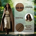 thumbnail image 6 of MYATED Renaissance Cloak with Hood for Women Medieval Vintage Hooded Cape Halloween Cosplay Costume,Brown, 6 of 6