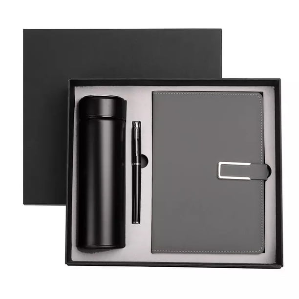 Caja Regalo Cuaderno Agenda De Cuero Con Bolígrafo y Termo Dara Baby Otr0066