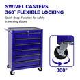 thumbnail image 5 of 6 Drawer Tool Chest Cabinet with Ball Bearing Drawer Slides,20"W Rolling Metal Tool Chest with 6 Drawers,Steel Tool Storage Box Organizer,Purple, 5 of 8