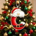 thumbnail image 4 of Santa Suit Letter Christmas Ornament, A-Z Alphabet Flat Acrylic Pendant, Personalized Initial Xmas Tree Decor, DIY Custom Name Hanging Ornament for Car Rearview Mirror, 4 of 6