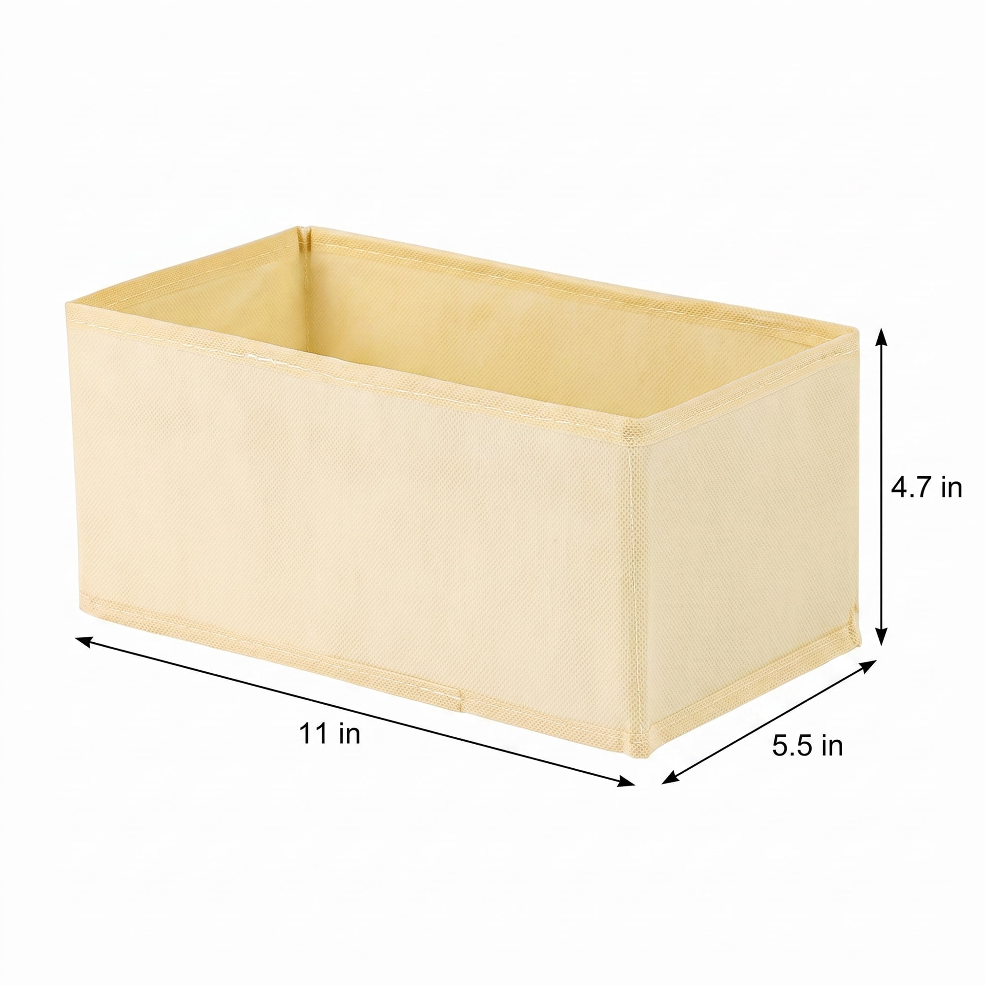 Unique Bargains Storage Bin with Zipper for Organizing Clothes Beige 11" x 5.5" x 4.7"
