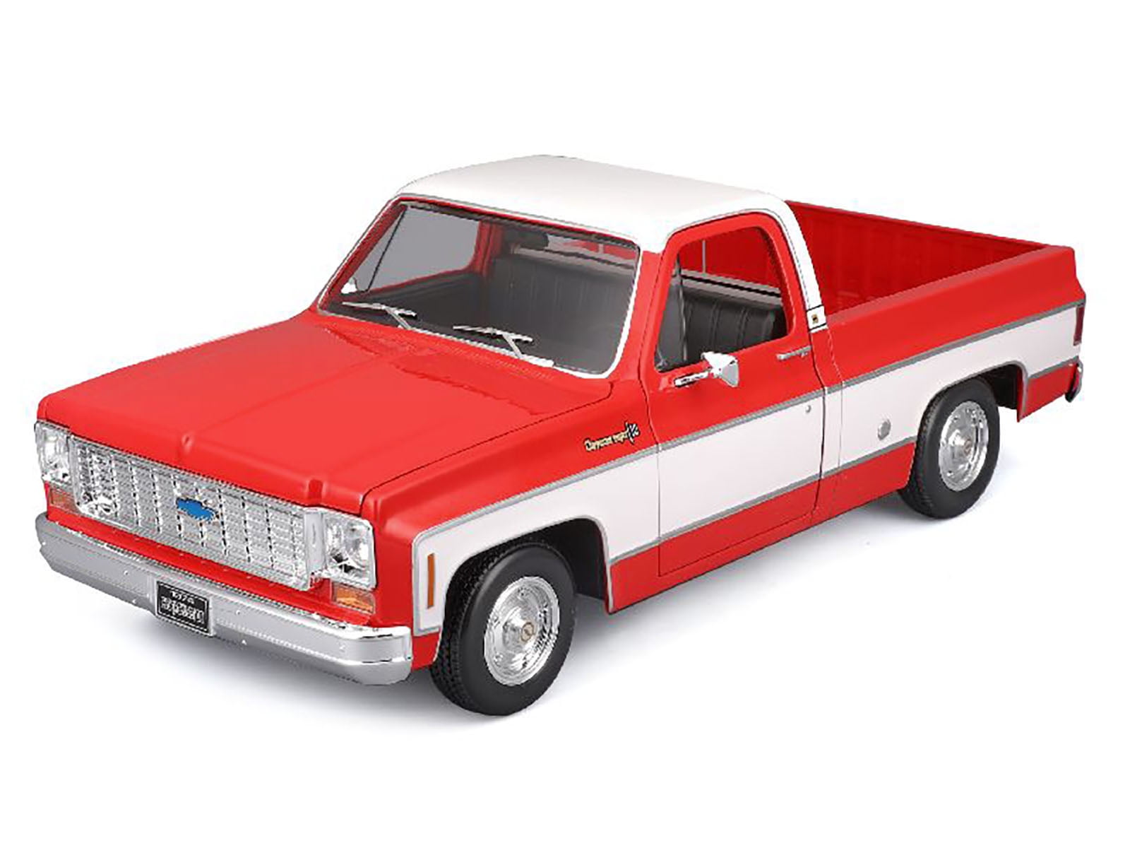 ミニカー k.a1974 Chevrolet C10 Nova SS 1974 Chevrolet C10 Cheyenne Super Pickup Truck Red and White