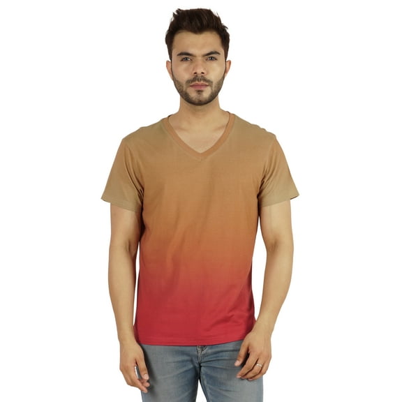 Inkmeso Regular Fit Ombre T-shirt For Mens Solid Short Sleeve Casual Tee Shirt