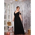 thumbnail image 2 of Maxi Vestido Largo de Fiesta Dama Elegante Sexi Talla Extra Plus-Negro-XL DaraBaby Shein Vest065_1, 2 of 5