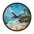 thumbnail image 2 of Voice Activated Clock with Glow Light 12 Inch Large Silent Wall Clock Battery Operated for Home Decor Serene Beach Scene, 2 of 8