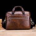 thumbnail image 6 of BULLCAPTAIN Satchel Bag - Genuine Leather Messenger Bag for Business Travel and College, 6 of 7
