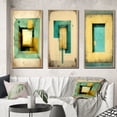 thumbnail image 1 of Designart "Faded Retro Illustrations - Intimate Impressions I" Modern Geometric Framed Wall Art Set Of 3 - Beige Abstract Geometric Frame Gallery Set For Office Decor, 1 of 6