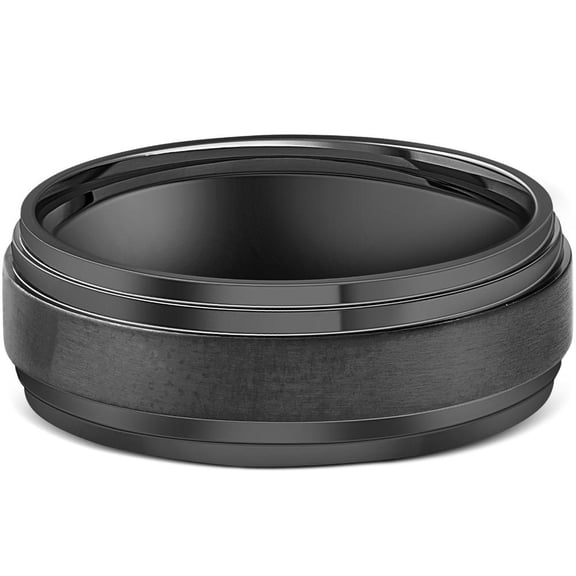 Pompeii Mens 9mm Titanium Black Comfort fit Brushed Wedding Band (,)