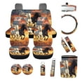 thumbnail image 2 of XYZCANDO Sunset Horse Seat Belt Cover Steering Wheel Cover Center Mirror Cover Coasters Car Seat Cover Keychain Lipstick Cover Car Trash Can Easy Installation Fashion Suitable for Cars, 2 of 5