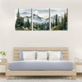thumbnail image 3 of FCCUYE d Green Mountain Wall Art Set of 3, Misty Forest Pictures Wall Decor Neutral Nature Paintings Modern landscape Canvas Prints Sunrise Artwork for Living Room Office Hallway 12x16 in, 3 of 7