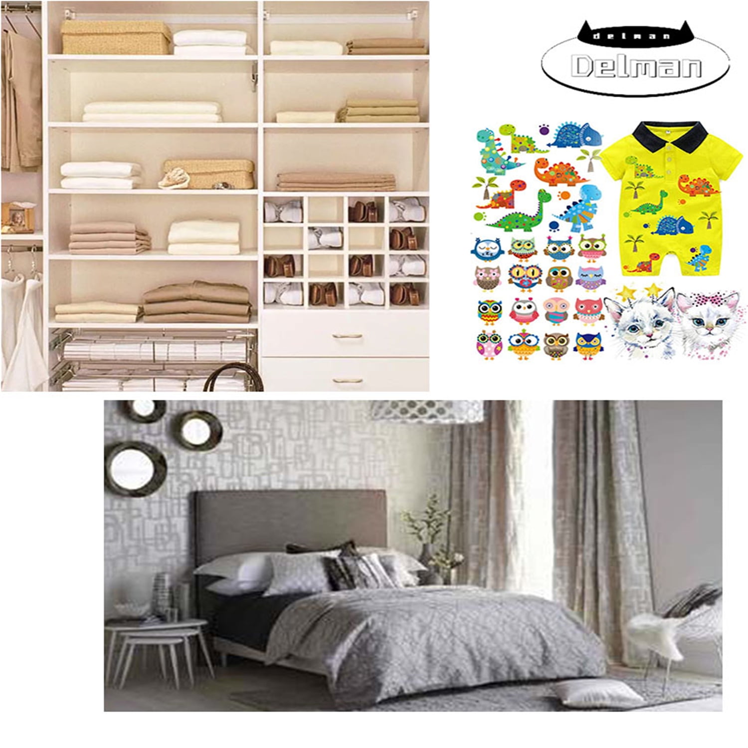 Baby Iron on Transfers Paper 3 pcs Kids Clothing Decoration Cartoon