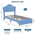 thumbnail image 2 of Twin Upholstered Bed Frame with Storage Drawers & LED Lights - Crystal Tufted Design, Noise-Free Slat Support, Tool-Free Easy Assembly, 2 of 7