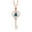 Blue Moissanite, April, variant on 0.92 Ct Round Black Onyx 18K Rose Gold Plated Silver Pendant with Chain