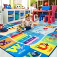 thumbnail image 6 of Noahas Playroom Rug Daycare Kids Rug 5x7,Educational and Fun Nursery Rug with ABC Alphabet Animals Classroom Rug Washable Kids Play Mat Baby Toddler Children Boys Rugs for Bedroom,Blue, 6 of 7