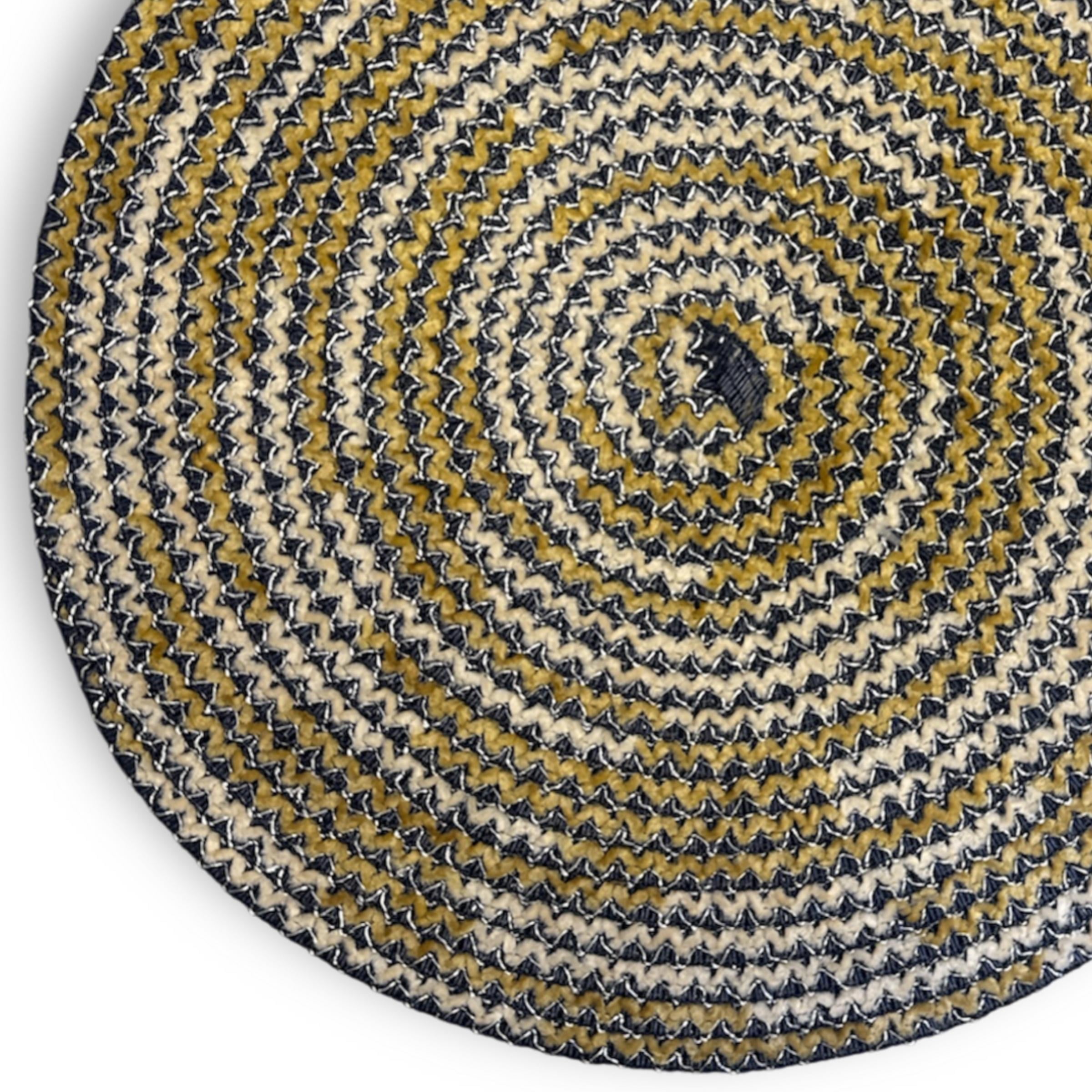 Dainty Home Set of 4 Placemats | Elegant and Durable | 15x15 in Round Woven Non-Slip Washable Place Mats | Tear-Resistant Heat | Resistant Placemats