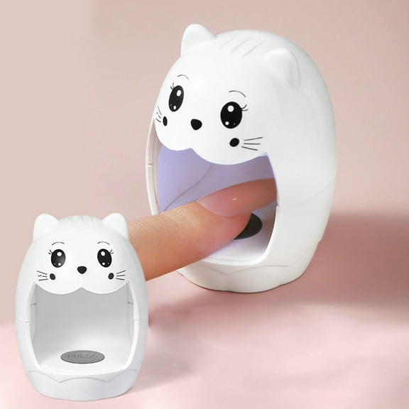 dianhelloya Cartoon Nail Lamp Mini Portable 6W 3 LED USB Powered Gel Polish Drying UV LED Nail Light Manicure Dryer Nail Salon Nail Art Tools Pink