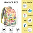thumbnail image 6 of Geometric Shapes Textured Print Backpack, Laptop Bookbag for School College Work, Large Capacity Daypack with Pockets, Ideal Gift for College Students, 6 of 6