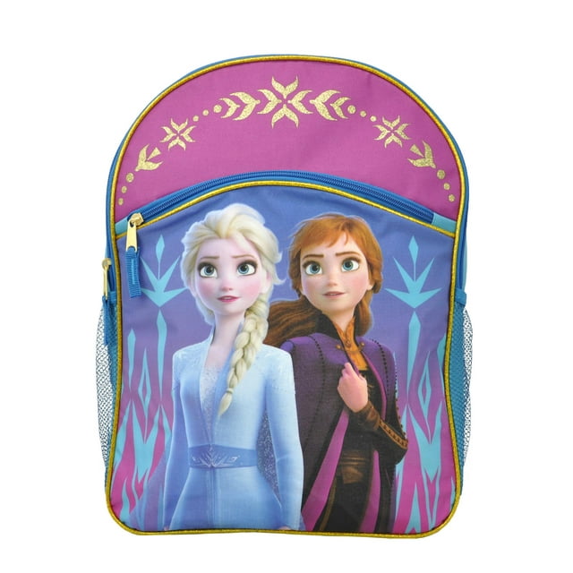Disney Frozen II Elsa & Anna Large 16 Backpack Blue Purple