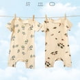 thumbnail image 5 of Bullpiano 0-12M Girl Boys Short Sleeve Bodysuits Casual Jumpsuits Crawling Clothes Baby Cotton Print Flat Corner Romper, 5 of 8